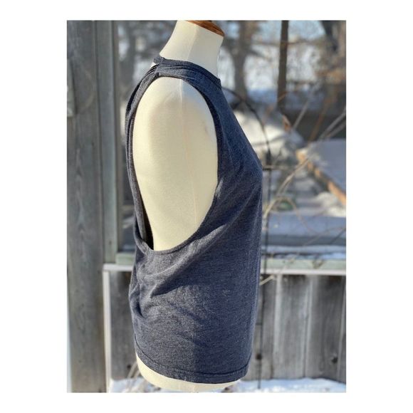 Free People No Sweat Tank Asphalt Grey XS NWT Criss-Cross Back - Picture 5 of 16